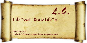 Lévai Osszián névjegykártya